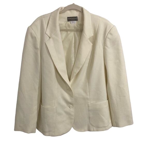 haberdashery II vintage polyester cream blazer size 20W shoulder pads 90s preppy - Picture 1 of 8